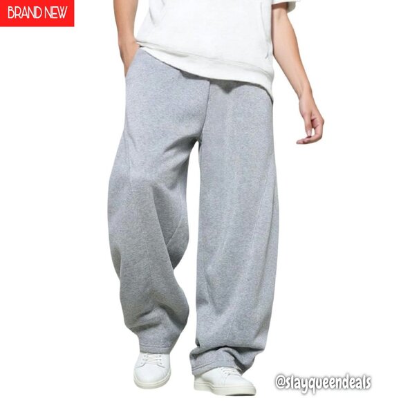 Men's Baggy Sweatpants Loose Fit Cotton Joggers Elastic Waist Pockets